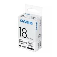 Casio XR-18WE1 標籤帶 18mm白底黑字