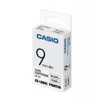 Casio XR-9X1 標籤帶 9mm透明底黑字