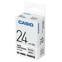 Casio XR-24WE1 標籤帶 24mm白底黑字