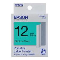 EPSON LK-4GBP (12mm) 標籤帶-綠底黑字(C53S654405...