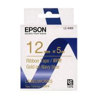 EPSON LK-4HKK  12mm  緞帶 標籤帶-海軍藍底金字  C53S654429 for LW-300 400 600 700