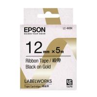 EPSON LK-4KBK (12mm) (緞帶)標籤帶-金底黑字(C53S65...