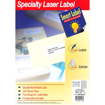 Smart Label 2514 63.5mm x 38.1mm 多用途Label 100張 盒 可選透明