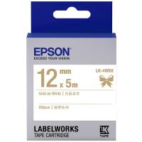 EPSON LK-4WKK (12mm) 標籤帶-白底金字絲帶(C53S6544...