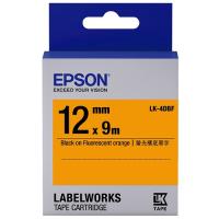 EPSON LK-4DBF (12mm) 標籤帶-螢光橙底黑字(C53S6544...