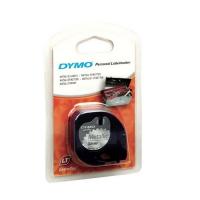Dymo 91208 12mm 銀色底黑字 膠質 標簽帶 4M