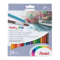 PENTEL 24色水溶性木顏色筆  長  24色紙盒裝