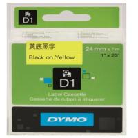 DYMO D1帶 24mm x 7M 膠質標籤 53718 (黃底黑字)