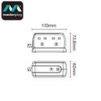 Masterplug SRGD42MW 4位背靠背設計拖板 2米  防雷保護