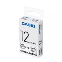 Casio XR-12X1 標籤帶 12mm透明底黑字