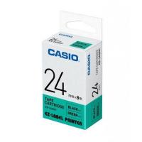 Casio XR-24GN1 標籤帶 24mm綠底黑字