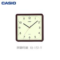 CASIO 方形掛牆時鐘 IQ-152-5 啡框米黃底