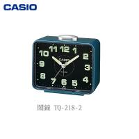 CASIO TQ-218-2 座枱鬧鐘  藍框黑底