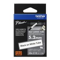 Brother 熱縮管標籤帶 HSe-211E 白底黑字 5.2mm HSe211E