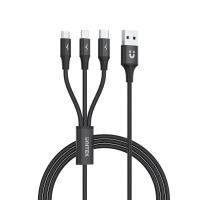 UNITEK 3 合 1 USB-A 轉 USB-C / Micro USB / Lightning 通用充電線 最高支援 2.4A 快充 ...