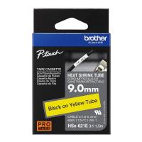 Brother 熱縮管標籤帶 HSe-621E 黃底黑字 9mm HSe621E