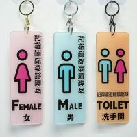 外借洗手間鎖匙牌  6.5x18cm 提醒歸還洗手間鎖匙牌 餐廳外借洗手間鎖匙牌