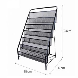 FAX88 6層落地雜誌架 書報架 黑色  #633794B 一體式免安裝