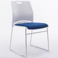 FAX88 輕便金屬腳活動椅 白膠背藍色軟墊 可疊培訓椅 #14875