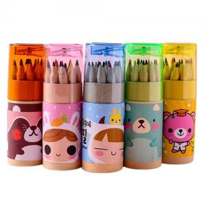 筒裝12色木顏色筆連筆刨