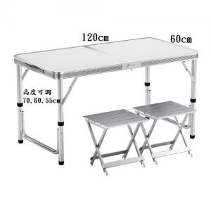 FAX88 攜帶式鋁合金可升降折疊枱連椅2張 120x60cm 露營野餐桌椅