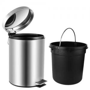 AutoMax 20L 不銹鋼銀色圓形腳踏式垃圾桶 緩降 有內桶