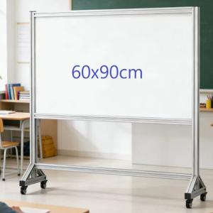 Fax88 活動式鋁合金支架磁性玻璃白板 60x90cm 雙面書寫