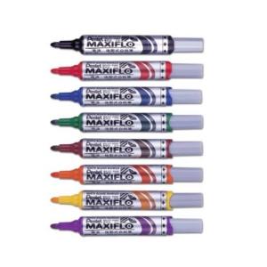 Pentel Maxiflo MWL6S 後壓充水式白板筆 幼方咀 原盒12支 White Board Marker
