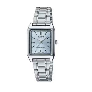 Casio LTP-V007D-2E 22mm 冰藍面女裝鋼帶錶小方錶