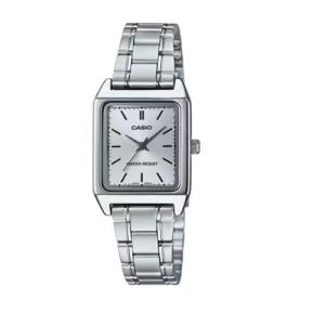 Casio LTP-V007D-7E 22mm 銀面女裝鋼帶錶小方錶