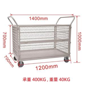半摺疊圍網四輪靜音搬運手推車  120x70x100cm 承重400KG