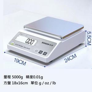 高精度 方盤座台電子磅 量程5kg 精度0.01g 儲電插電兩用