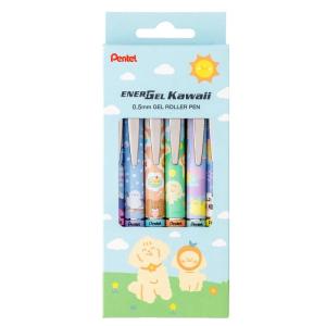 【限定】Pentel Energel 0.5 按掣啫喱筆 KAWAII 9th 可愛疊字系列6支套裝 BLN75KW9-6